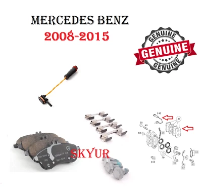 Front Brake Pads Set with Sensor For Mercedes-Benz W204 C230 C250 C300 Genuine - Image 1 of 4