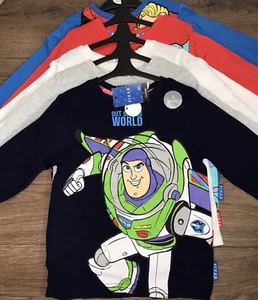 DISNEY PIXAR Boys Long Sleeve x 5 Top Toy Story,Cars,Incredibles etc Age 2-3 - Picture 1 of 10