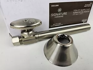 Signature Hardware 1/2 x 3/8 x 6-9/16 Zoll WC-Zubehörset in Nickel gebürstet - Bild 1 von 3