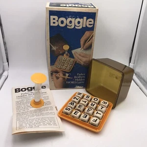 Parker Brothers Boogle Juego de Palabras 1976 Cubos de Letras Temporizador De Colección - Imagen 1 de 7