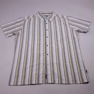 Kuhl Button Up Shirt Large Vertical Striped Recycled Polyester Organic Cotton - Picture 1 of 10