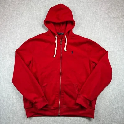 Polo Ralph Lauren Thermal Hoodie Sweatshirt Men 3XL Red Full Zip Heavy Preppy - Image 1 of 4