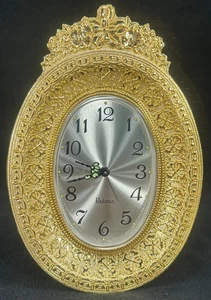 VTG MCM Bulova Ornate Gold Night Stand Alarm Clock Wind Up 2RAO22 Japan LN - Picture 1 of 16