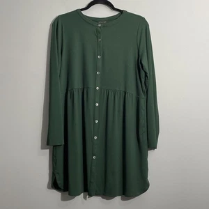 J.Jill Wearever Green Button Front Dress Women's Size S Travel Casual Minimalist - Picture 1 of 10