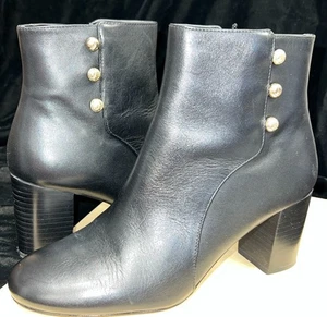 TALBOTS Lilia Side-Button Booties - Vachetta Leather 3 1/2" Women's Size 7.5 - Picture 1 of 7