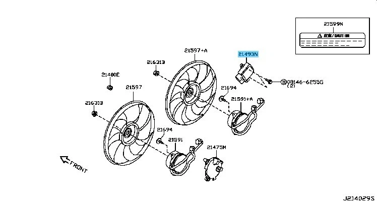 Juego de módulo de control de ventilador genuino Nissan GT-R R35 2009-2015 21493-EH10A x2 OEM Foto 1 de 3