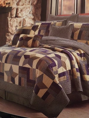 Juego de edredón Virah Bella Woodland Star azul 3 piezas King con 2 fundas de almohada nuevo Foto 1 de 4