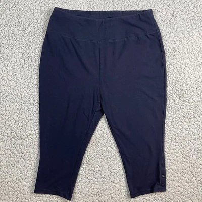 T by Talbots Navy Blue Stretch Capri Leggings Cotton Blend Sz XL - Image 1 of 4