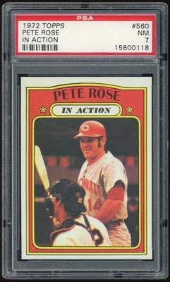 1972 Topps #560 Pete Rose IA PSA 7 *0118 Foto 1 de 2