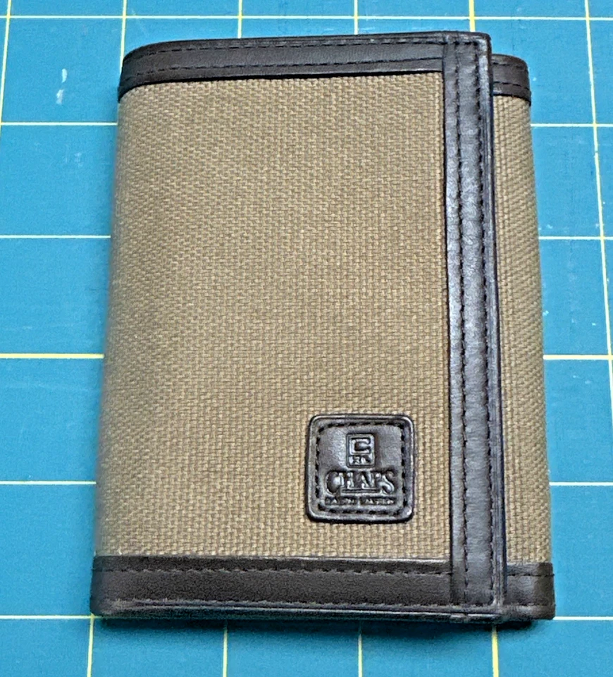 Ralph Lauren Chaps тройного сложения холст и кожаный бумажник новый - Изображение 1 из 3