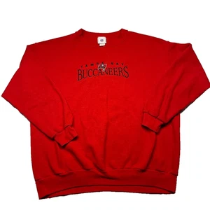 Vintage Tampa Bay Buccaneers Sweatshirt Mens 2XL Red Embroidered Pullover NFL - Picture 1 of 9