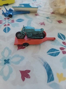 Matchbox Lesney # 38c Honda Motorcycle and Trailer orange/Metblue - Picture 1 of 4