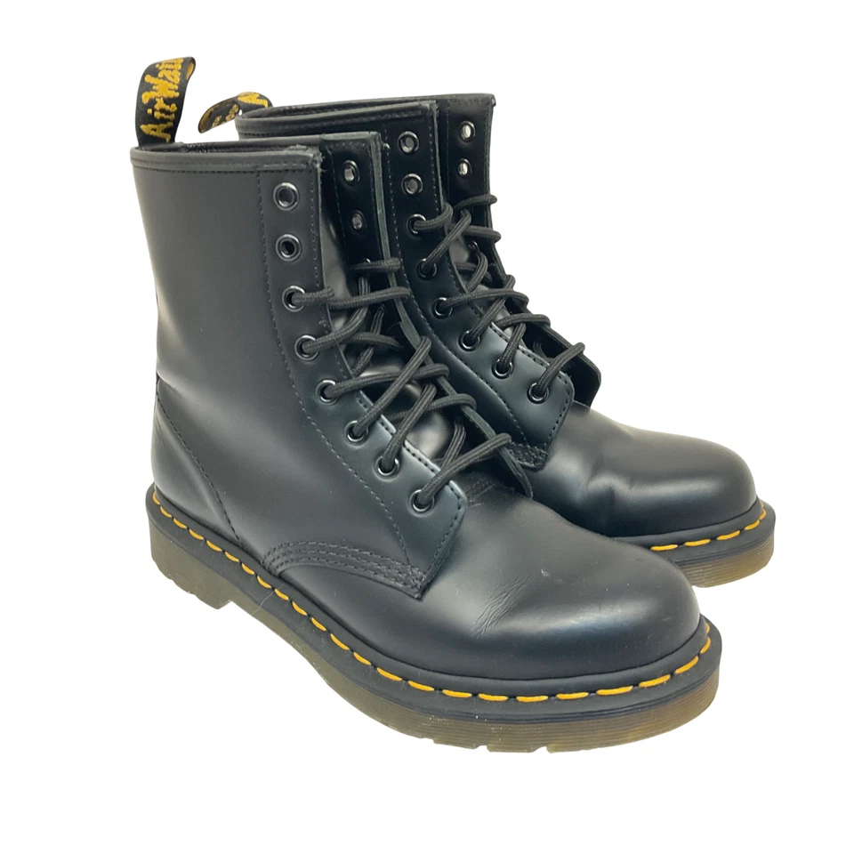 Dr. Martens 1460 Womens Black Smooth Leather Boots  Size 8
