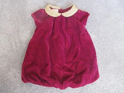 Baby Girl First Impressions Velvet Burgundy & Gold Holiday Dress 12 Months - Image 1 of 3
