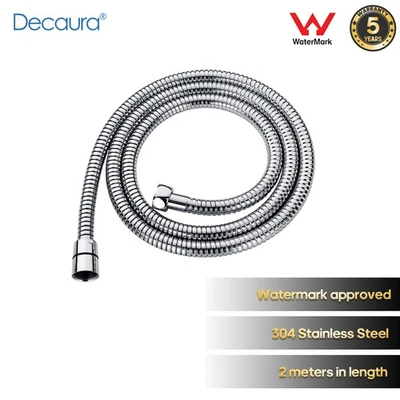 2M Durable Flexible Shower Hoses Bathroom Stainless Steel Chrome Watermark - image 1 of 4