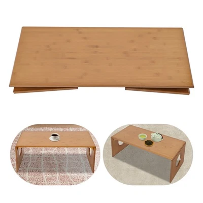 Folding Low Floor Coffee Table Foldable Portable For Sitting On The Floor Brown - Image 1 of 4