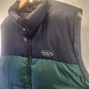 Chaleco Eddie Bauer Ebtek Hombres Medio Verde Plumón de Ganso Chaqueta Puffer Cremallera Completa - Imagen 1 de 21