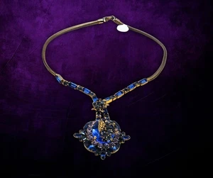collar cristal azul vintage - Imagen 1 de 8