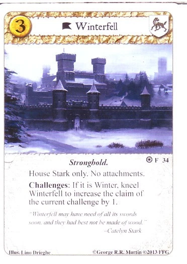 3 x Winterfell AGoT LCG 1.0 Game of Thrones Fire and Ice 34 - Image 1 of 1