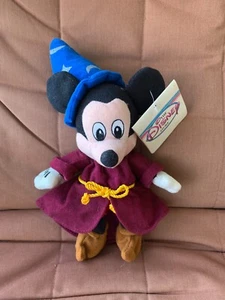 Disney Mickey Mouse Wizard Fantasia Stuffed Plush Toy 9” Disney Store w/tags - Picture 1 of 12