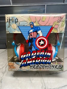 iHip Red Captain America Headphones Printed Design - Picture 1 of 3