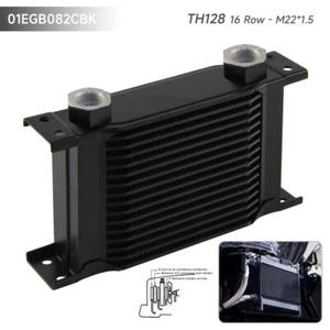 Universal 16 Row Transmission Engine Oil Cooler M22×1.5 Female Ports Aluminum - Picture 1 of 11