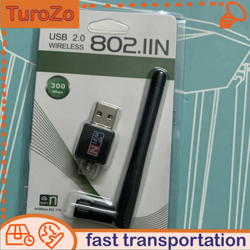300 Mbps Wireless USB WiFi Network Adapter LAN Card w/Antenna 802.11N For AA PC - Image 1 of 3