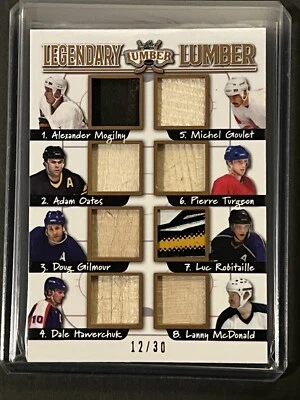 2021-22 Leaf Lumber 6 HOF GU Relic Mogilny Gilmour Oates Robitaille #d 12/30 - Image 1 of 2