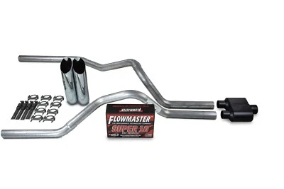 Chevy GMC 1500 Truck 99-08 2.5" Dual Exhaust Kits Flowmaster Super 10 Slash Tip Foto 1 de 4
