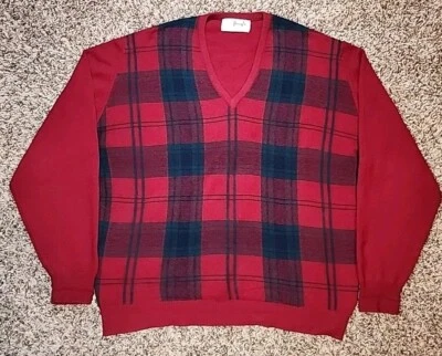 Suéter PRINGLE of Scotland 100% cachemir cuello en V talla 46 rojo a cuadros Foto 1 de 4