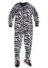 Nick And Nora Footed Zebra Print Pajama Women's Fleece. Size S Euc.
