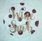 'Wine Snob' Xmas Ornament Hand Painted Needlepoint Canvas WKK