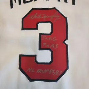 Dale Murphy Signed Jersey Signature With 3 Inscriptions - Picture 1 of 6