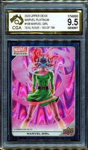 2023 Upper Deck Marvel Platinum Teal Wave #108 Marvel Girl 153/799 CGA 9.5 - Picture 1 of 3