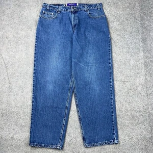 Jeans vintage Levi's Silvertab uomo 36x32 blu denim larghi Y2K skater etichetta viola - Foto 1 di 14