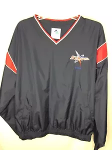 Augusta Sportswear Mens Large Windbreaker Blue Yellow Stars Staff V Neck #1247 - Picture 1 of 12