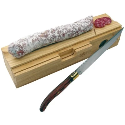 Laguiole Salami-Schneideblock mit Messer Wurstschachtel SAUSAGE BLOCK Naucelle - Bild 1 von 3
