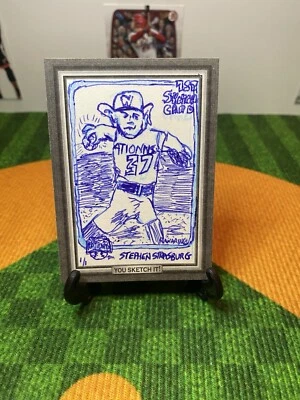 Tarjeta Stephen Strasburg RC 2010 Topps 1/1 You Sketch It SSP WASHINGTON NATIONALS Foto 1 de 3