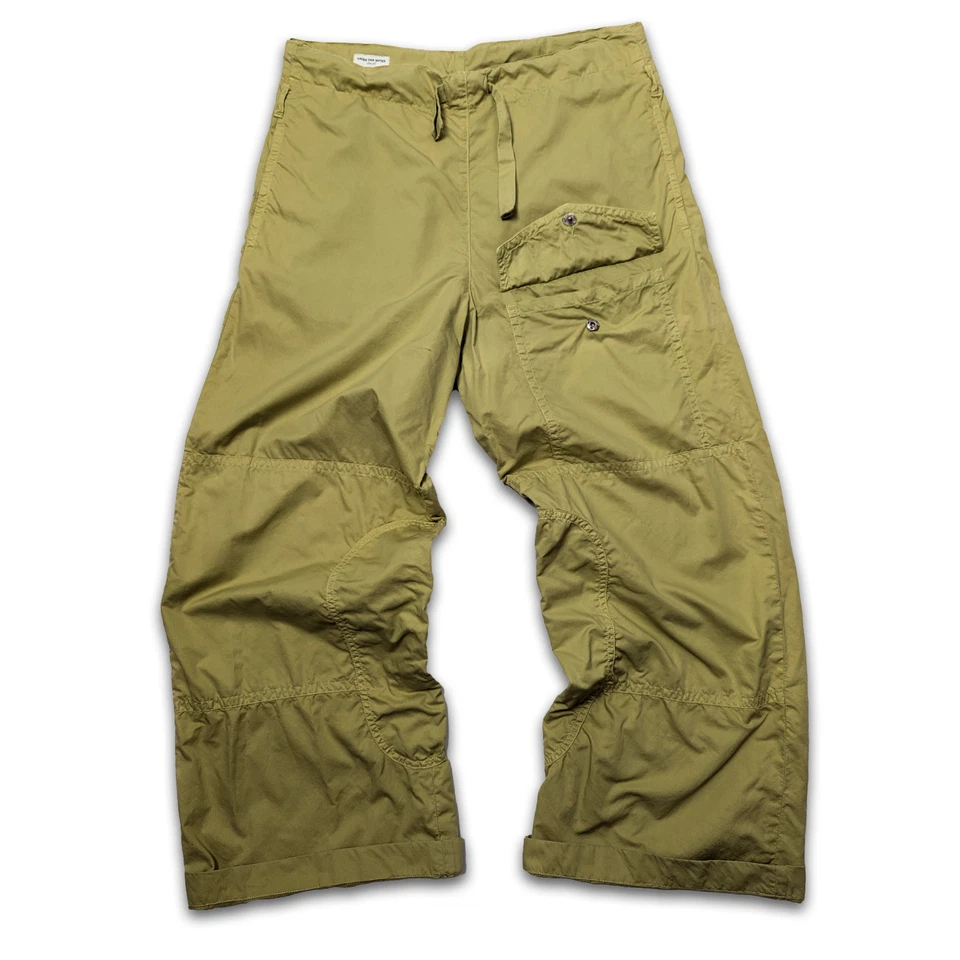 Pantalones militares Dries Van Noten vintage pierna ancha carga acampanados multibolsillo 36/S/US4 Foto 1 de 4