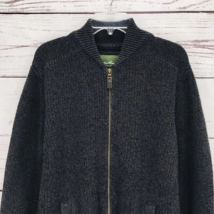 Eddie Bauer Sweater Full-Zip Cardigan Jacket Men's Tall XL Knit Gray Pockets - Picture 1 of 11
