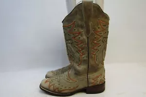 Corral Womens Size 8 M Brown Leather Cross Western Cowboy Boots - Picture 1 of 11