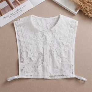 Mujeres Cuello de Encaje Desmontable Solapa Gargantilla Collar Media Camisa Falso Cuello - Imagen 1 de 8
