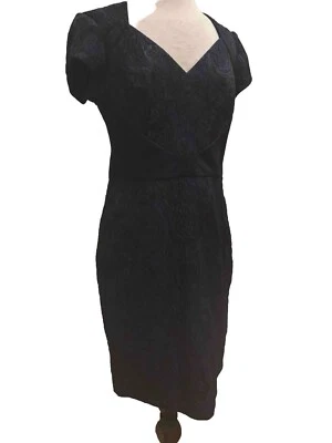 Vestido THEIA Estampado Floral Texturizado Formal Azul Marino (US 12) Foto 1 de 4