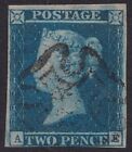 1841 2d Blue Pl 3 AE 4m MX Very Fine Used Cat. £275.00