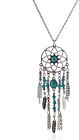 Dream Catcher Turquoise Pendant Long Chain Necklace Fashion Jewelry Gift For Her