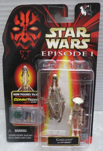 1998 Hasbro Star Wars Ep I CommTech Chip No 84116 Gasgano with Pit Droid Cover