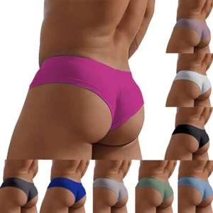 Mens Half Hip Wrap Bikini Briefs Sexy Low Waist Underwear U Pouch Panties Shorts - Picture 1 of 32