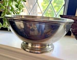 VINTAGE Williamsburg Stieff Pewter Bowl 9" x 4 1/2" CW6-9 some pitting interior - Picture 1 of 9