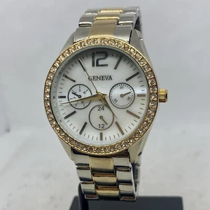 GENEVA FMDJM114 Women’s Fashion Wristwatch Faux Multi Dial Crystal Bezel Working - Picture 1 of 19