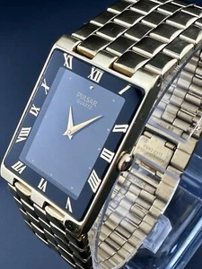 Reloj Pulsar Tank Funcionando Para Hombre V700-5A40 Tono Dorado Esfera Negra Cristal Niebla R3 - Imagen 1 de 11